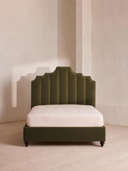  Soho Home Gerrard Bed, Double, Velvet, Olive 