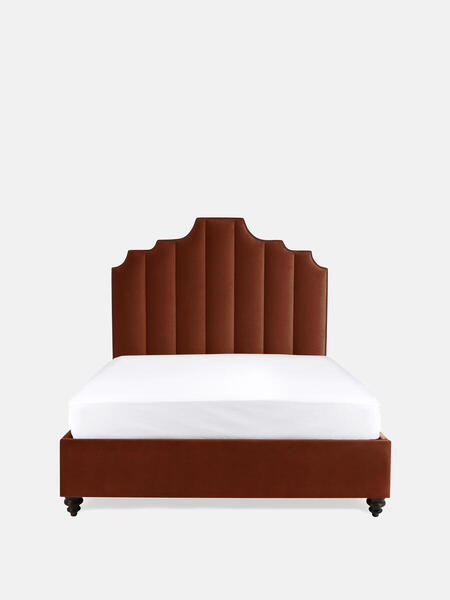  Soho Home Gerrard Bed, Double, Velvet Rust 