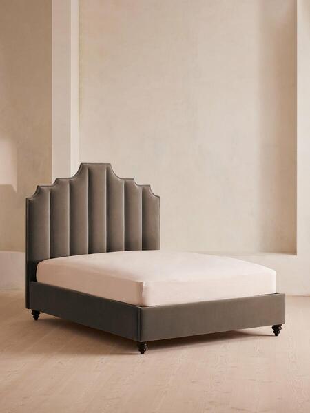 Soho Home Gerrard Bed, Double, Velvet, Taupe 