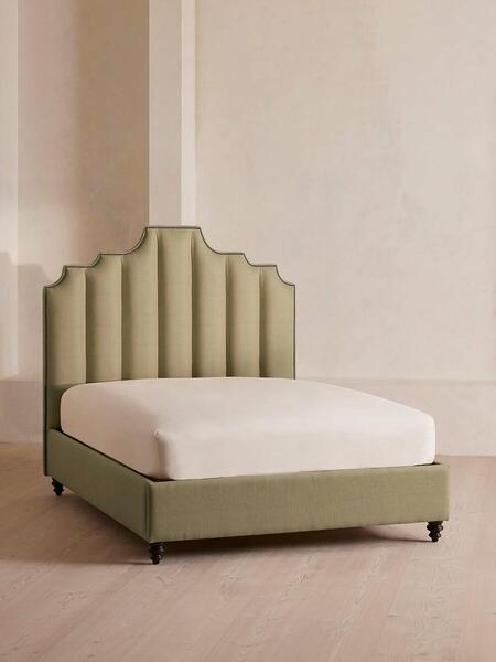  Soho Home Gerrard Bed, Emperor, Linen, Sage 