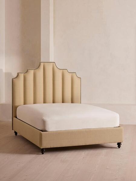  Soho Home Gerrard Bed, Emperor, Linen, Wheat 