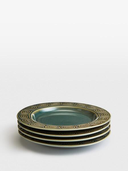  Soho Home Grace Side Plate, Teal, Set Of Four 