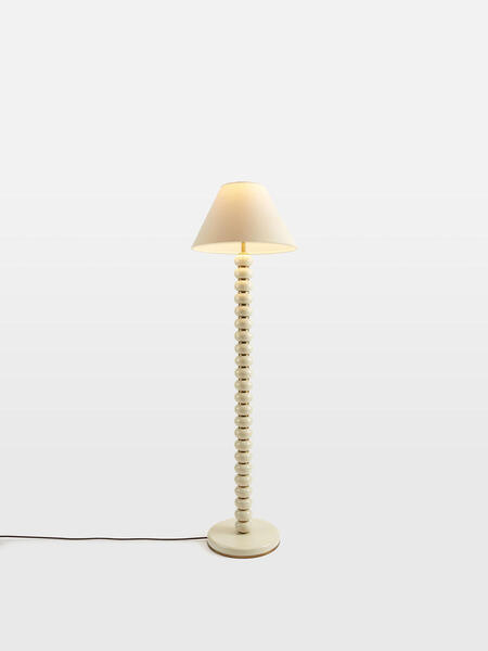  Soho Home Greyson Floor Lamp, High Gloss Lacquer, Cream 