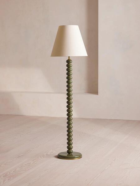  Soho Home Greyson Floor Lamp, High Gloss Lacquer, Olive 