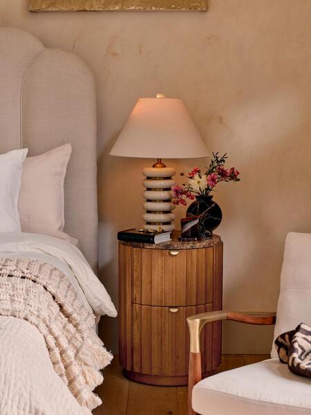  Soho Home Greyson Table Lamp, High Gloss Lacquer, Cream 