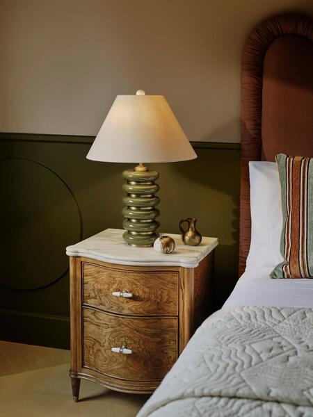  Soho Home Greyson Table Lamp, High Gloss Lacquer, Olive 