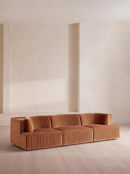  Soho Home Hamish Modular Sofa, Four Seater, Velvet, Antique Rose 