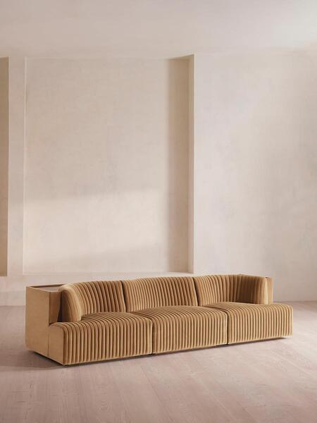  Soho Home Hamish Modular Sofa, Four Seater, Velvet, Camel 