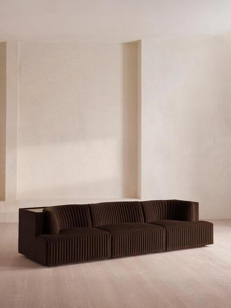  Soho Home Hamish Modular Sofa, Four Seater, Velvet, Chocolate 