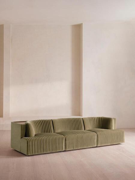  Soho Home Hamish Modular Sofa, Four Seater, Velvet, Lichen 