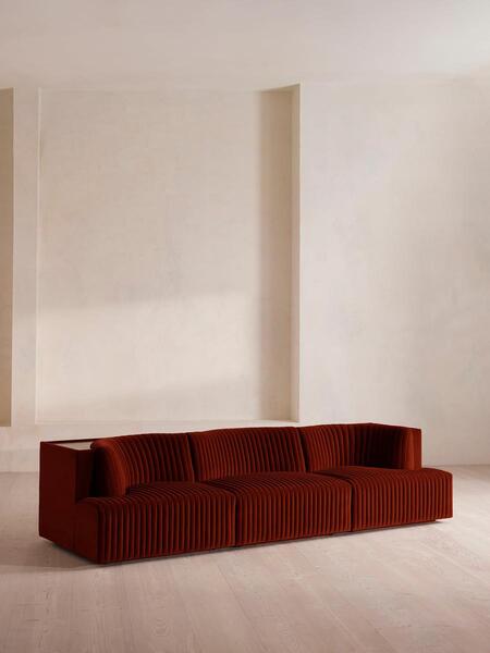  Soho Home Hamish Modular Sofa, Four Seater, Velvet, Rust 