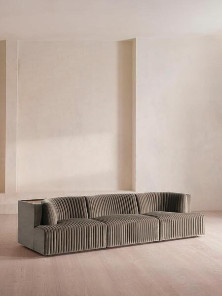  Soho Home Hamish Modular Sofa, Four Seater, Velvet, Taupe 