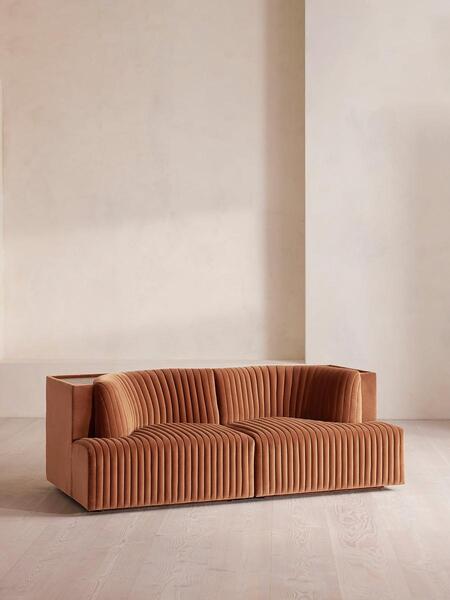  Soho Home Hamish Modular Sofa, Three Seater, Velvet, Antique Rose 