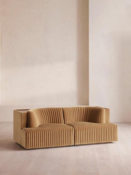  Soho Home Hamish Modular Sofa, Three Seater, Velvet, Camel 