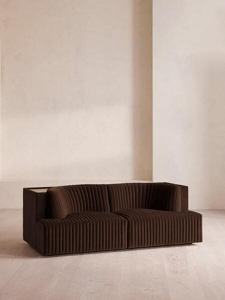  Soho Home Hamish Modular Sofa, Three Seater, Velvet, Chocolate 