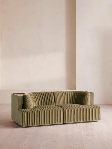 Soho Home Hamish Modular Sofa, Three Seater, Velvet, Lichen 