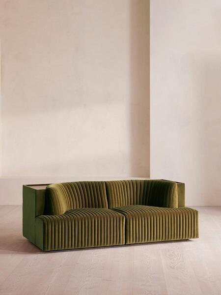 Soho Home Hamish Modular Sofa, Three Seater, Velvet, Olive 