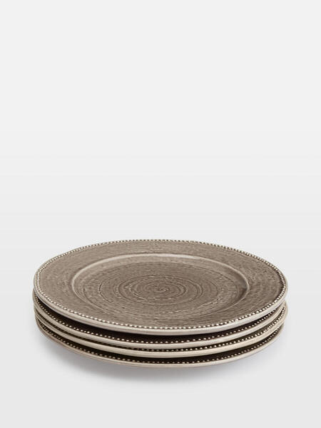  Soho Home Hillcrest Dinner Plate, Grey, Set Of Four 