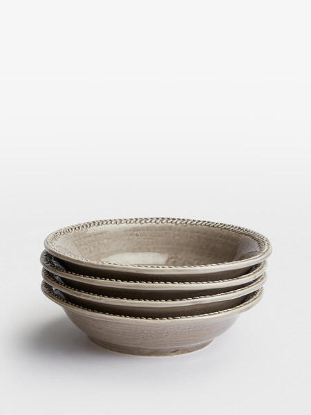  Soho Home Hillcrest Pasta Bowl, Grey, Set Of Four 