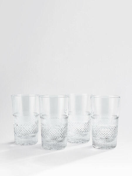  Soho Home Huxley Cut Crystal Highball Glass, Set Of Four 