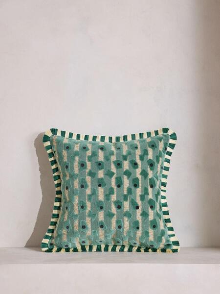  Soho Home Jeremiah Square Cushion, Aqua 
