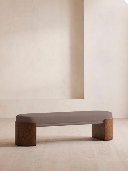  Soho Home Lukas Bench, Linen, Mushroom 