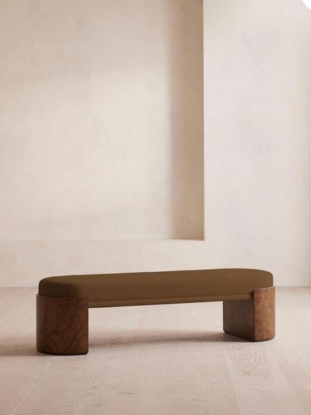  Soho Home Lukas Bench, Linen, Ochre 