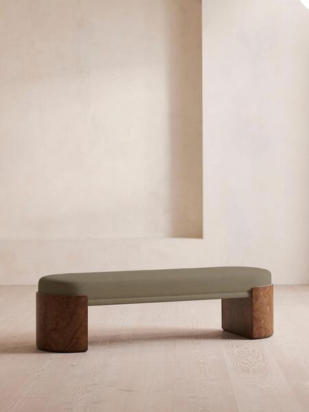  Soho Home Lukas Bench, Linen, Sage 