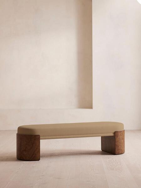  Soho Home Lukas Bench, Linen, Wheat 