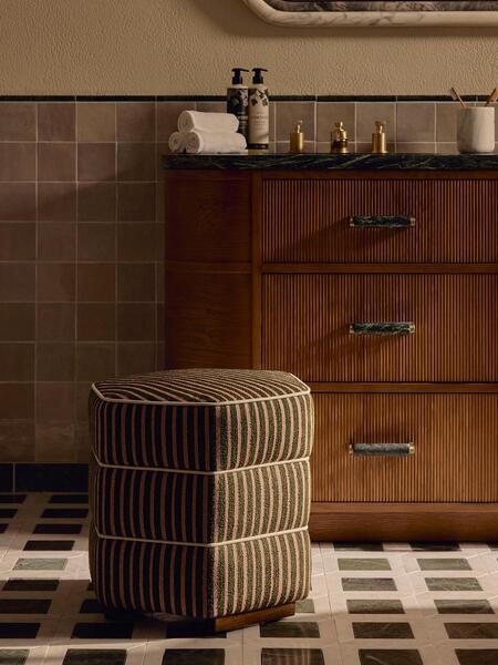  Soho Home Lyla Footstool, Wimpole Stripe 