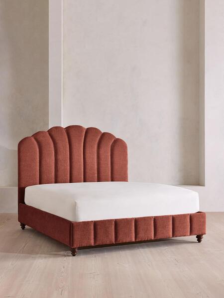  Soho Home Manette Bed, Double, Linen Chenille, Rust, Uk 