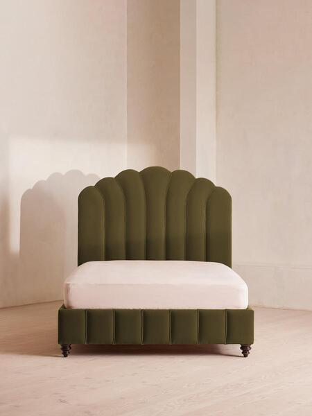  Soho Home Manette Bed, Double, Velvet, Olive 