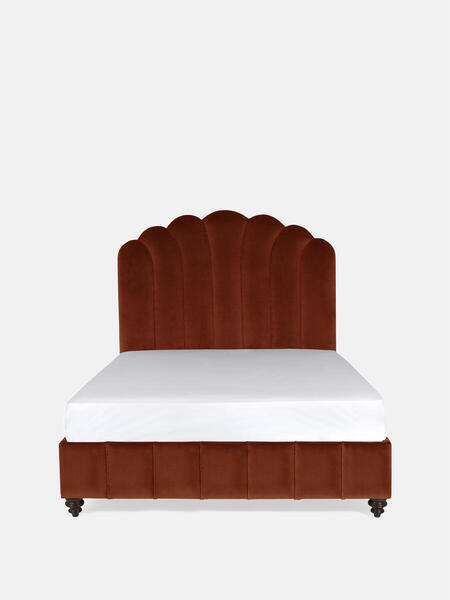  Soho Home Manette Bed, Double, Velvet Rust 