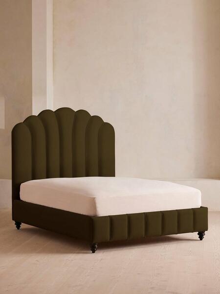  Soho Home Manette Bed, Emperor, Linen, Olive 