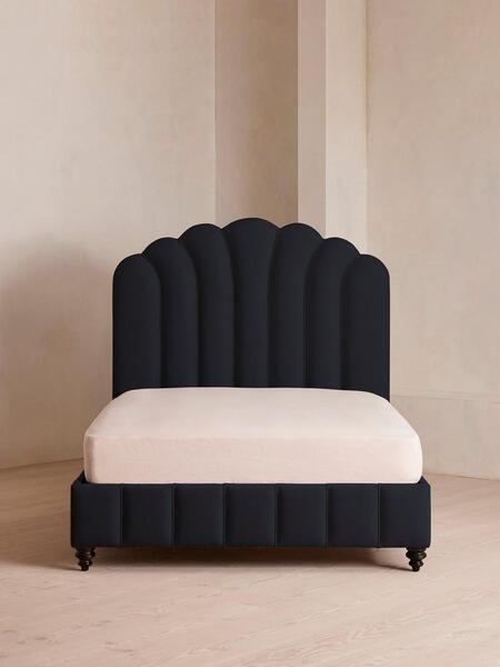  Soho Home Manette Bed, King, Linen, Indigo 