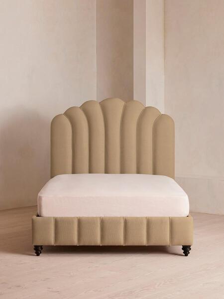  Soho Home Manette Bed, King, Linen, Wheat 