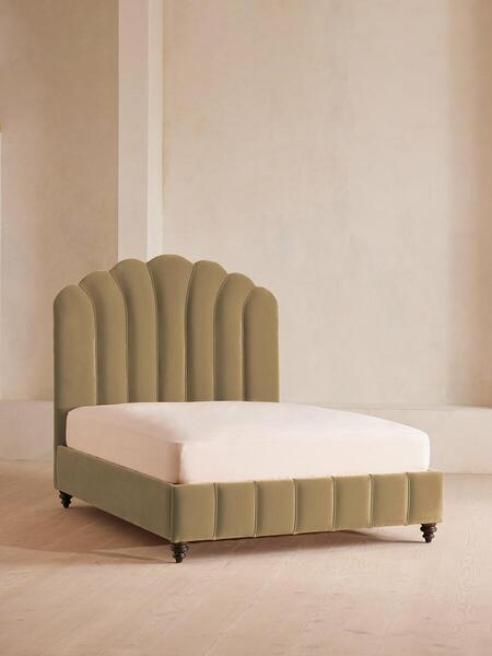  Soho Home Manette Bed, King, Velvet, Camel 