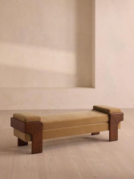  Soho Home Marcia Bench, Camel Velvet 