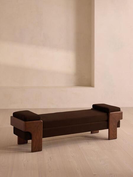  Soho Home Marcia Bench, Chocolate Velvet 