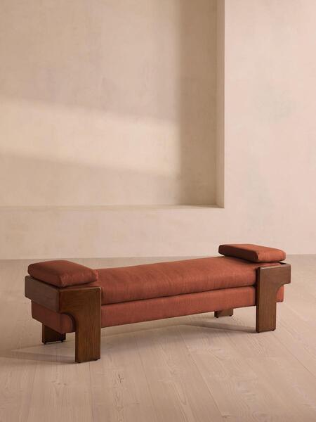  Soho Home Marcia Bench, Linen, Sienna 