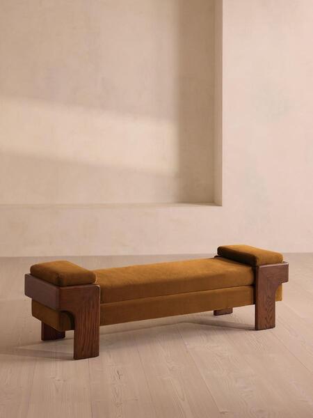  Soho Home Marcia Bench, Mustard Velvet 