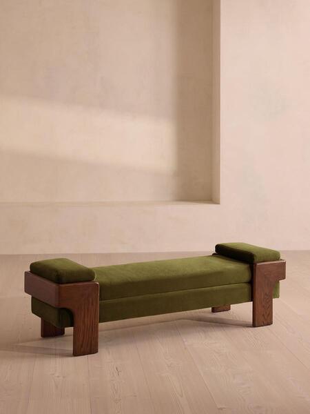  Soho Home Marcia Bench, Olive Velvet 