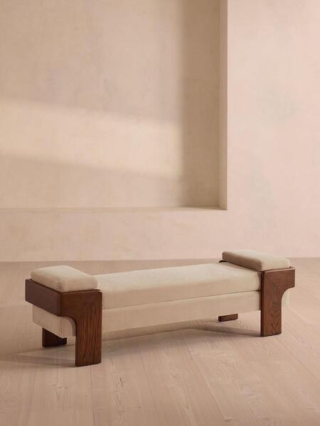  Soho Home Marcia Bench, Porcelain Velvet 