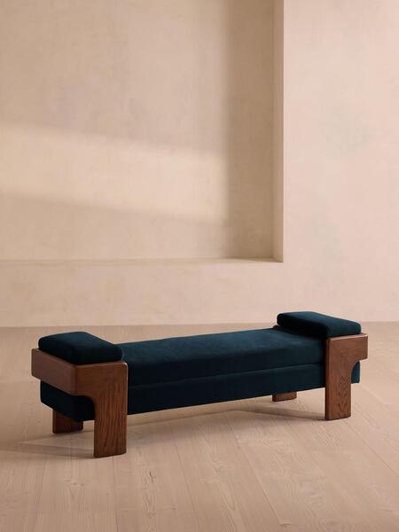  Soho Home Marcia Bench, Royal Blue Velvet 