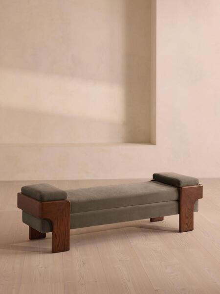  Soho Home Marcia Bench, Taupe Velvet 