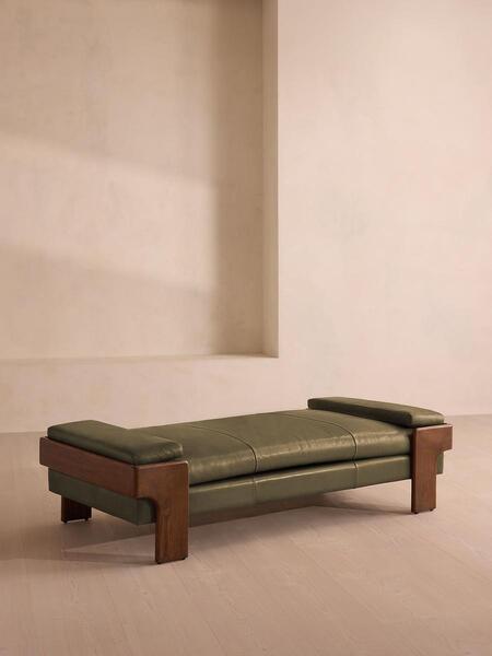  Soho Home Marcia Daybed, Leather, Moss 