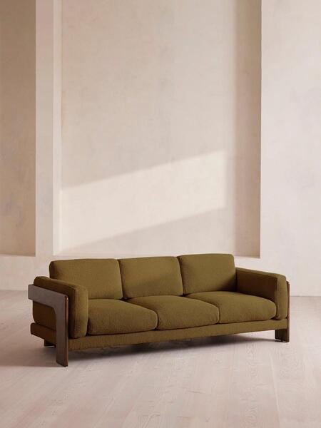  Soho Home Marcia Three Seater Sofa, Textured Wool Boucle, Kelp 