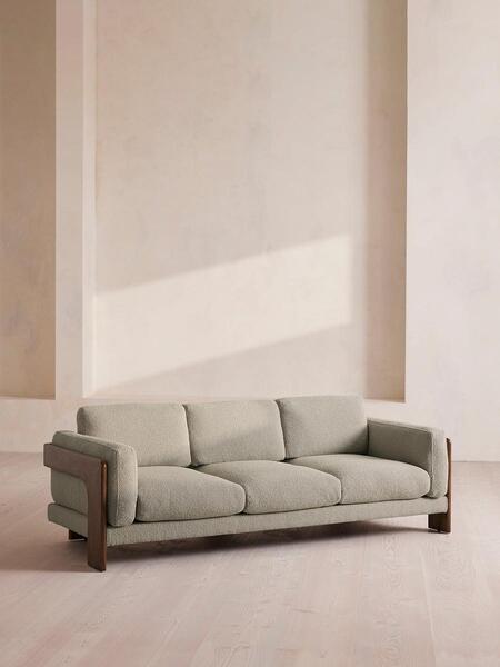  Soho Home Marcia Three Seater Sofa, Textured Wool Boucle, Pistachio 