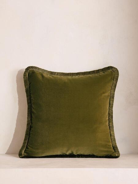 Soho Home Margeaux Large Square Cushion, Olive 