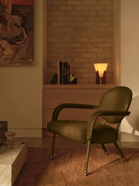  Soho Home Milo Armchair, Leather, Moss 